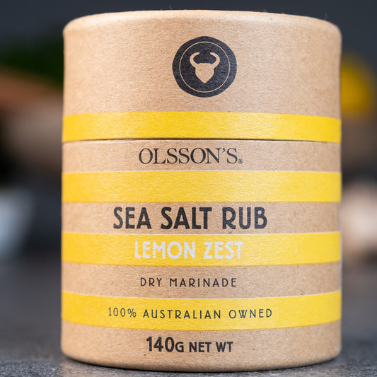 A front on shot of Olsson's Lemon Zest Salt Rub